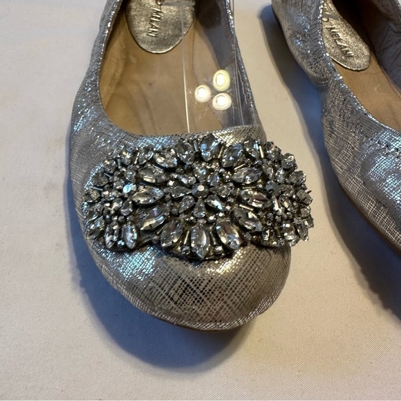 Antonio Melani Silver Sparkly Ballet Flats  7 - Picture 6 of 9
